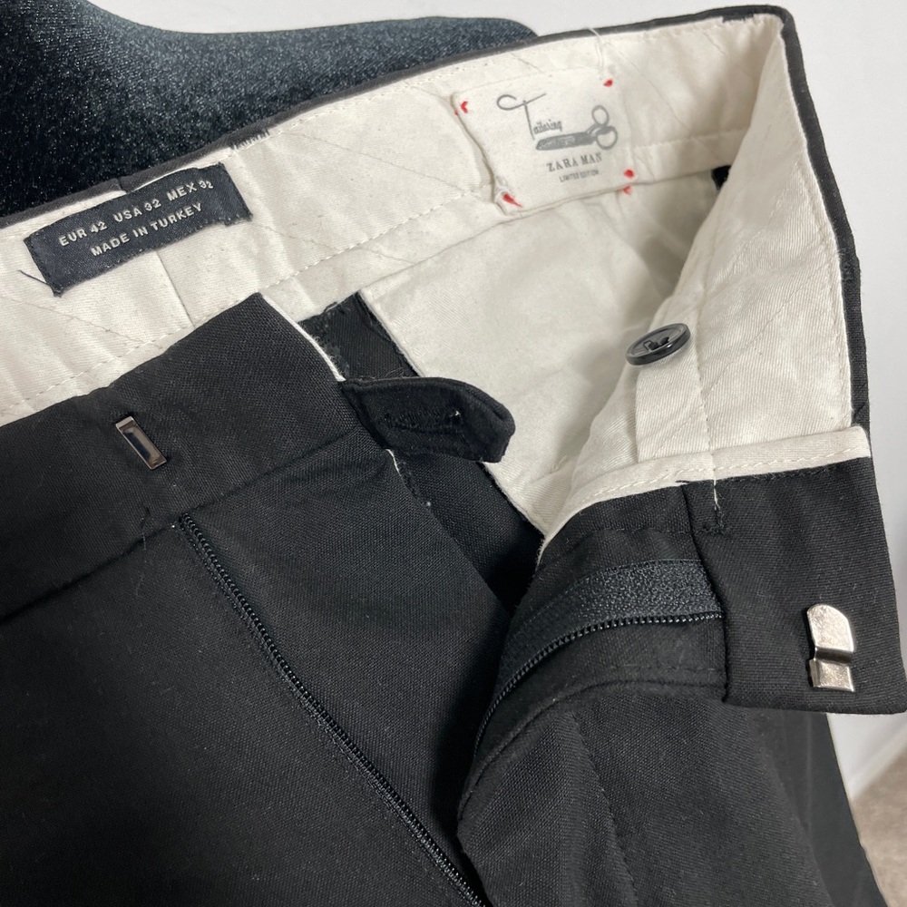 Cropped Limited Edition Black Zara Man Pants